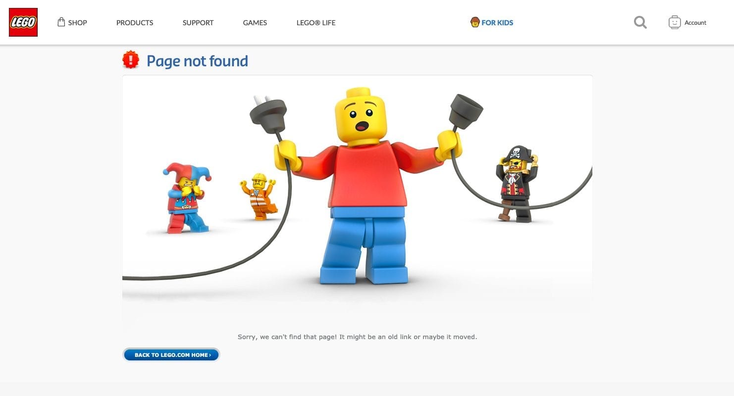 Lego 404 Page