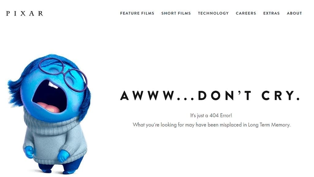 Pixar 404 Page