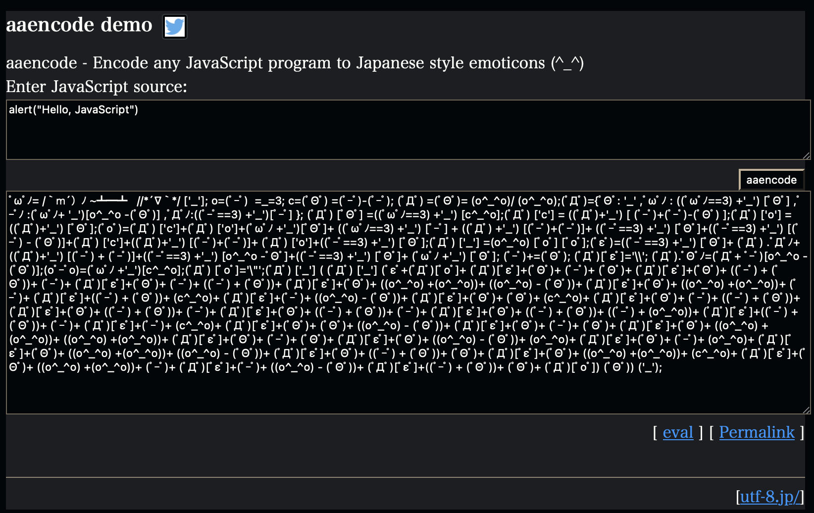 XSS Code Japanese Style Emoticons aaencode Encode