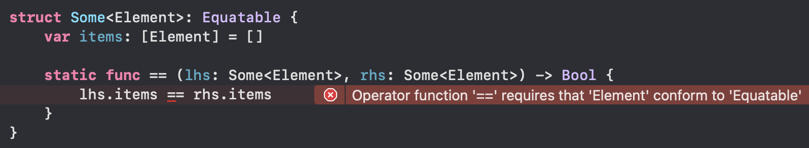 Structure Conform Equatable