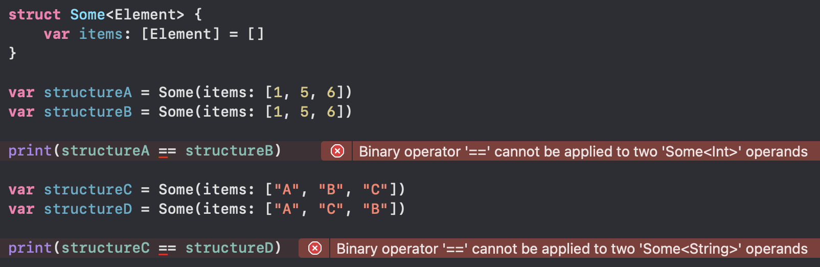 Structure Stored Array